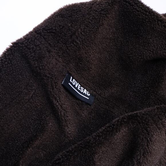 LOVESAC Squattoman Cover Beaver Phur Fleece Dark Brown - Picture 2 of 4